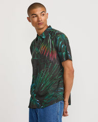 Hawaii Palms Short Sleeve Shirt - Black