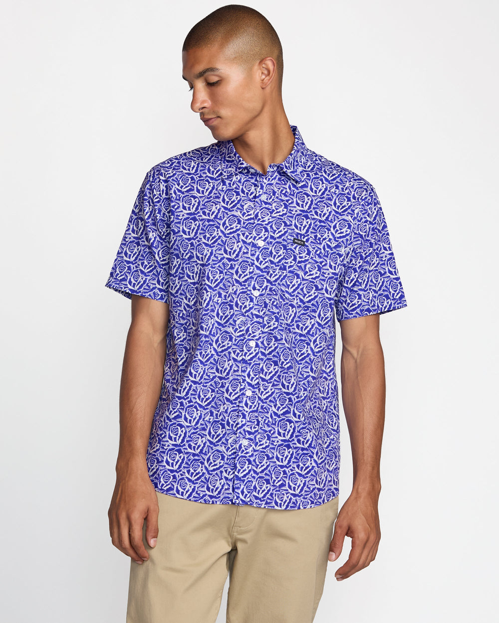 Barba Roses Short Sleeve Shirt - Light Blue