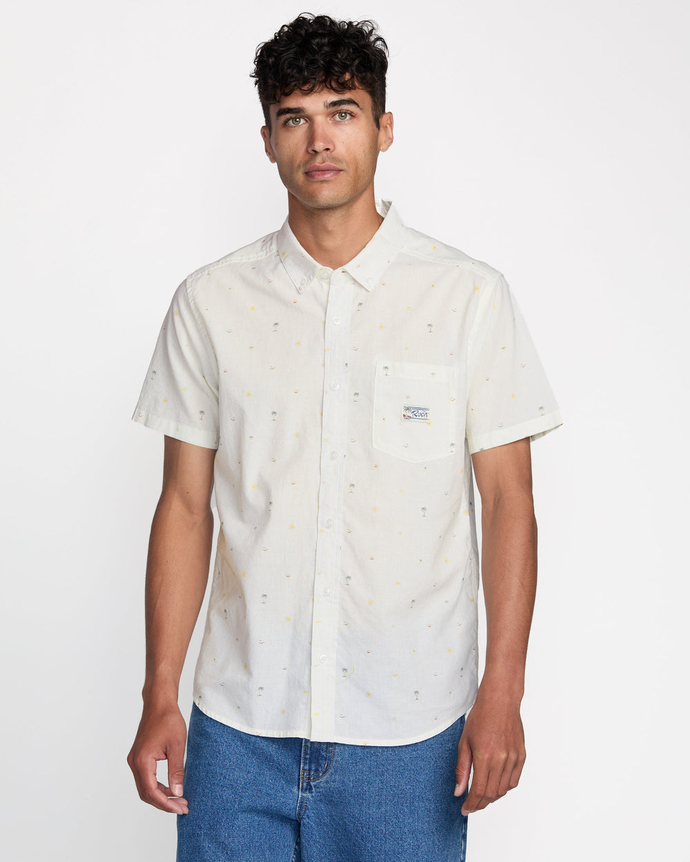 Exotica Seersucker Short Sleeve Shirt - White