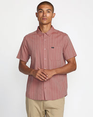 That'll Do Stripe Short Sleeve Shirt - Pale Mauve
