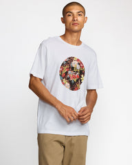 Motors Short Sleeve Tee - White Floral Leopard