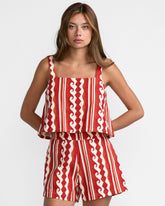 Baker Top - Pepper Red Print