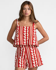 Baker Top - Pepper Red Print