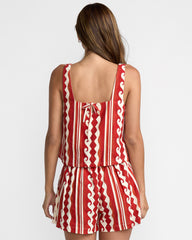 Baker Top - Pepper Red Print