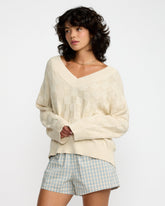 Harmony V-Neck Sweater - Sand
