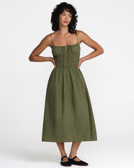 Raya Midi Dress - Olive
