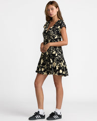 Vienna Dress - Rvca Black Floral