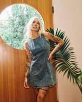 Jessie Mini Dress - Dusty Blue Wash