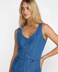 Lainey Mini Dress - Crystal Blue Denim