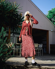 Annika Midi Skirt - Cranberry