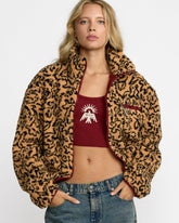 Oh Hush Sherpa Jacket - Ochre Print