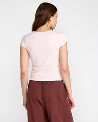 Ribbed Slim Tee - Hazey Pink