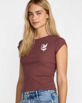 Ribbed Slim Tee - Terra Brown