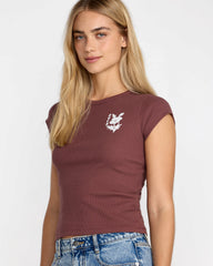 Ribbed Slim Tee - Terra Brown