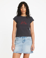 Ribbed Slim Tee - Washed Black