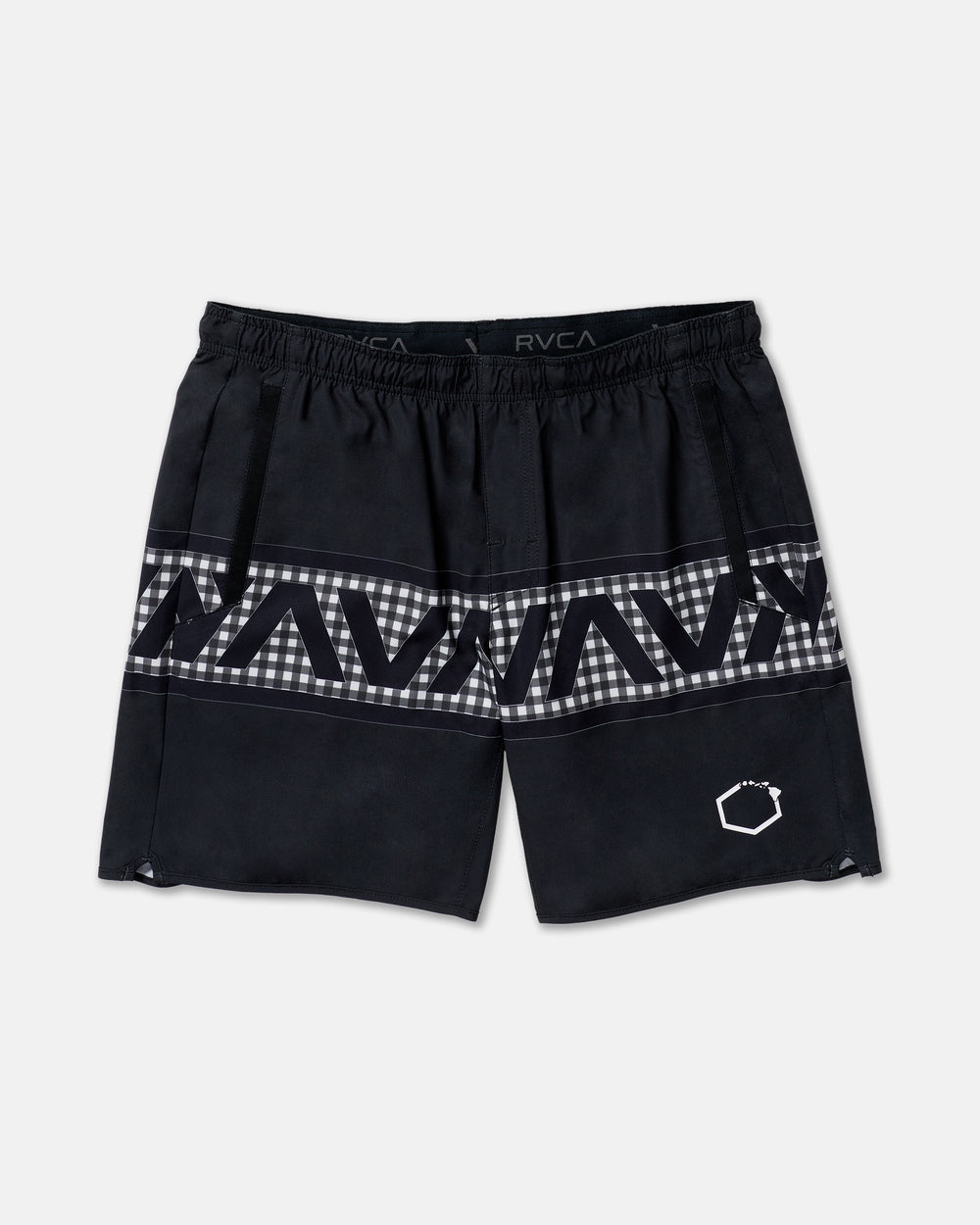 Hawaii Yogger Stretch 17" Short - Black White