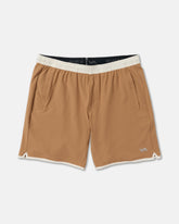 Yogger Stretch Contrast 17" Shorts - Camel