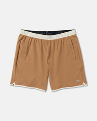 Yogger Stretch Contrast 17" Shorts - Camel