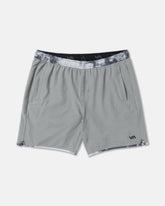 Yogger Stretch Contrast 17" Shorts - Heather Grey 1