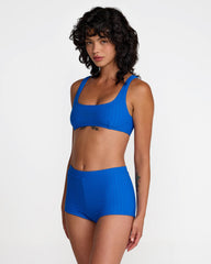 Pucker Bralette Bikini Top - Blue Belt