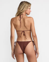 Sweetness Halter Tri Bikini Top - Mocha