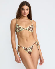 Paradiso Knotted Crossback Bikini Top - Lint Dark Floral