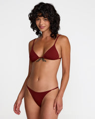 Micro Rib Triangle Bikini Top - Madder Brown