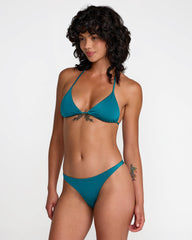 Shimmer Halter Triangle Bikini Top - Marine