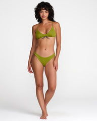 Solid Triangle Crossback Bikini Top - Moss