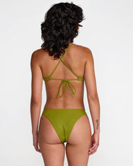 Solid Triangle Crossback Bikini Top - Moss