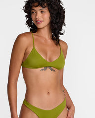 Solid Triangle Crossback Bikini Top - Moss
