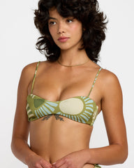 Rise & Set Bralette Bikini Top - Moss Green