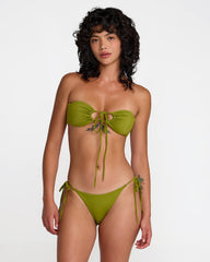 Solid Skimpy Tie Bikini Bottom - Moss