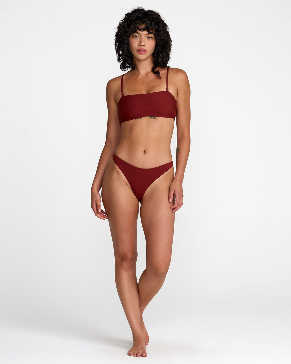 Micro Rib Ultra Skimpy Bikini Bottom - Madder Brown