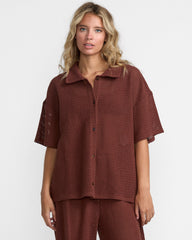 Fade Crochet Shirt - Mocha