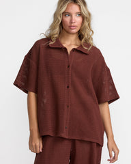 Fade Crochet Shirt - Mocha