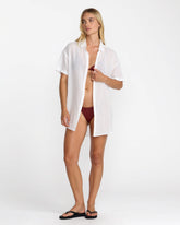 Newport Shirt Dress - Whisper White