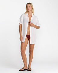 Newport Shirt Dress - Whisper White