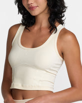 Scoop Neck Long Line Bra - Vintage Khaki