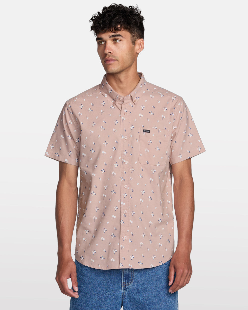 That'll Do Print Short Sleeve Shirt - Mauve