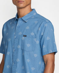 Frame Short Sleeve Shirt - Washed Chambray