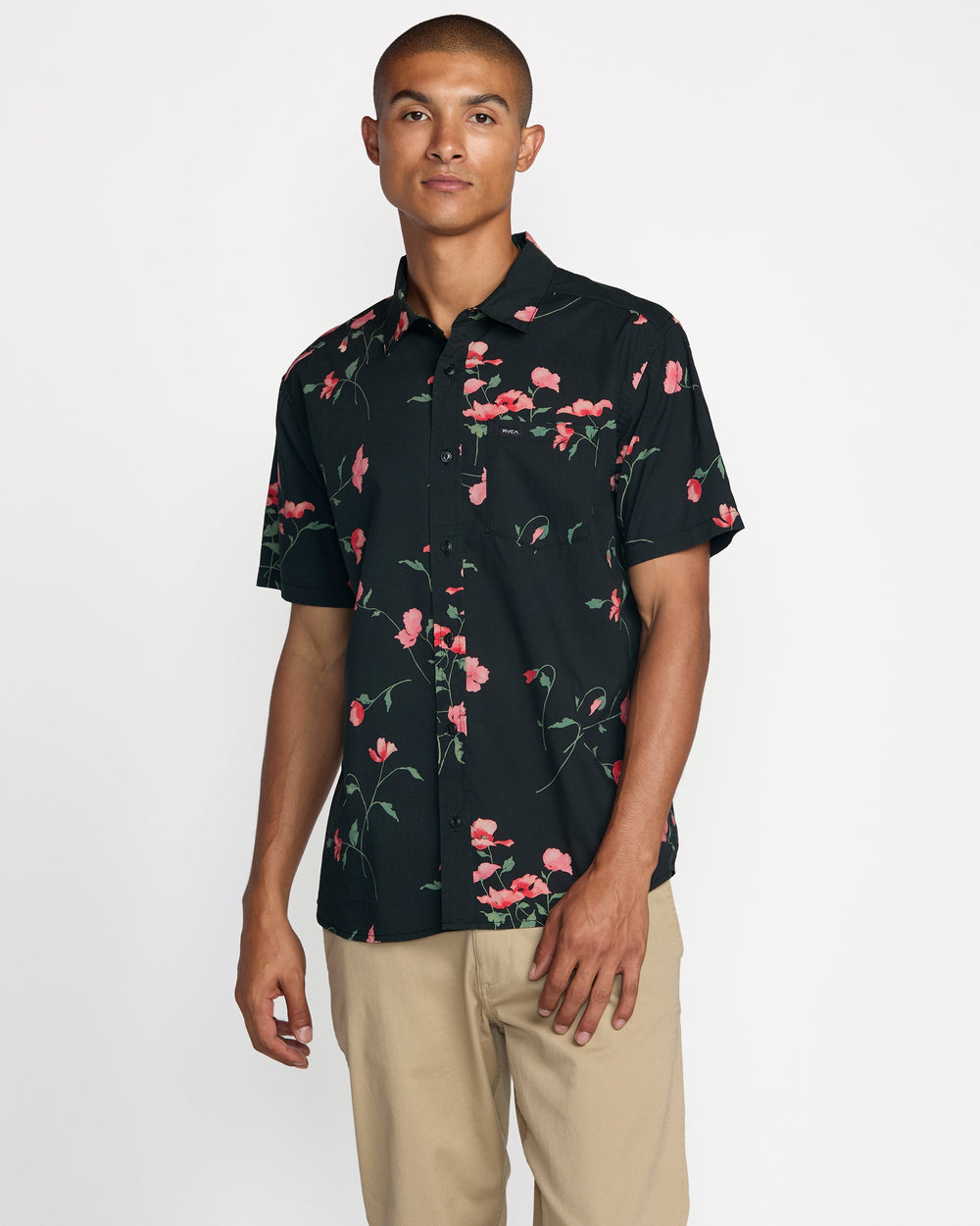 Botanical Short Sleeve Shirt - Pirate Black