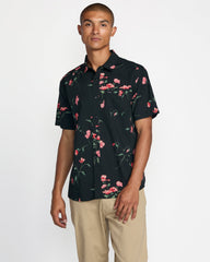 Botanical Short Sleeve Shirt - Pirate Black