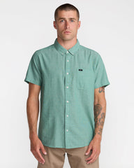 That'll Do Dobby Short Sleeve Shirt - Bottle Green