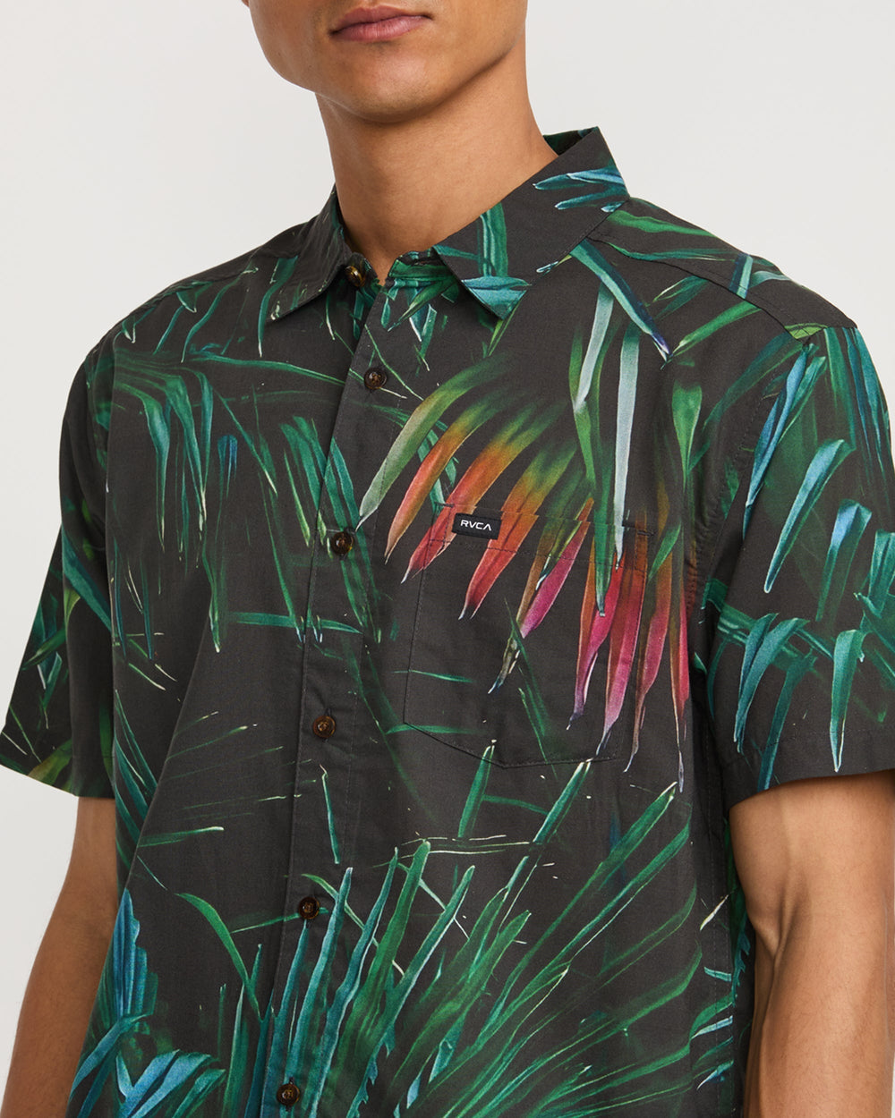 Hawaii Palms Short Sleeve Shirt - Black