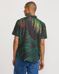 Hawaii Palms Short Sleeve Shirt - Black