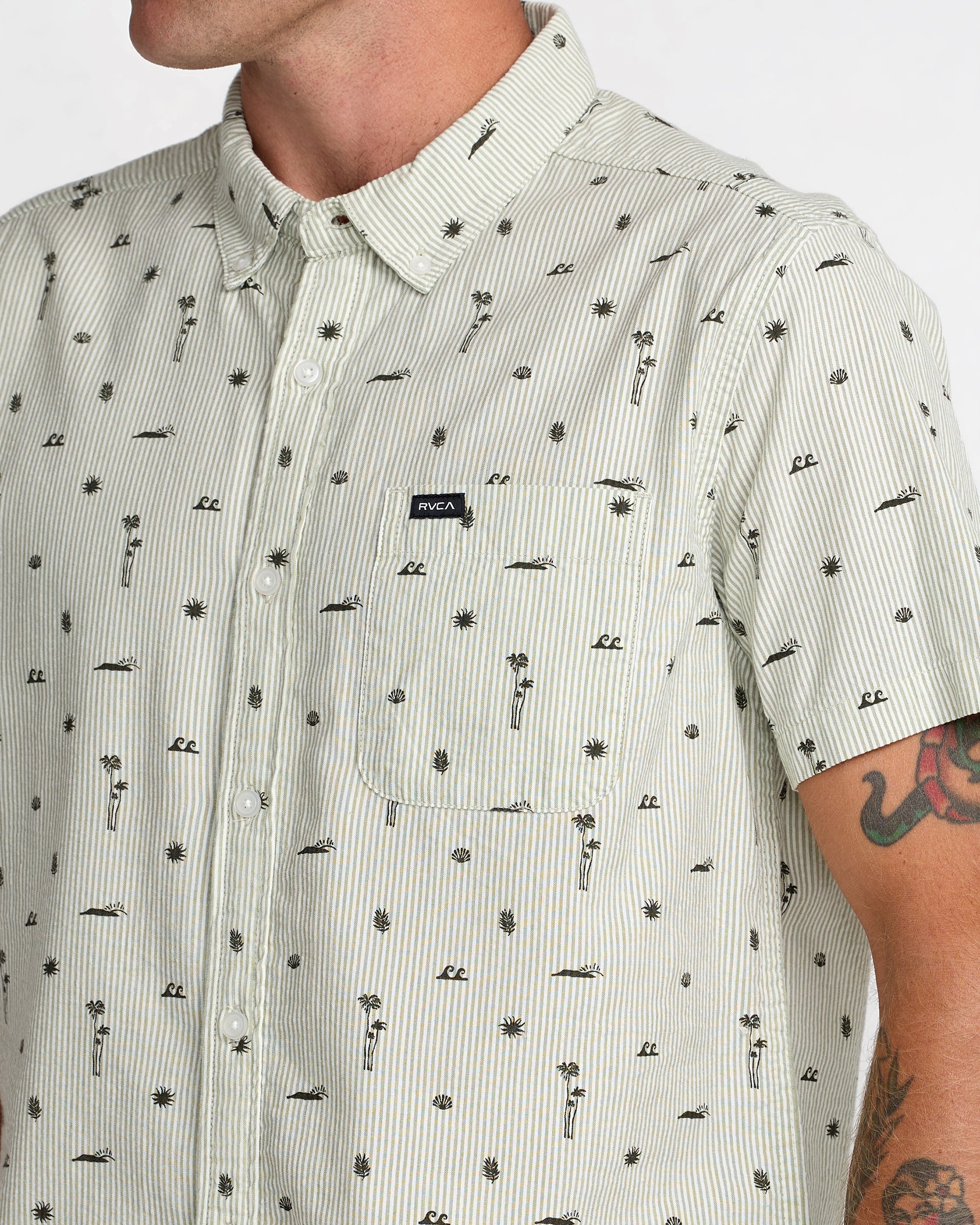 That'll Do Seersucker Shirt - Ranger Green
