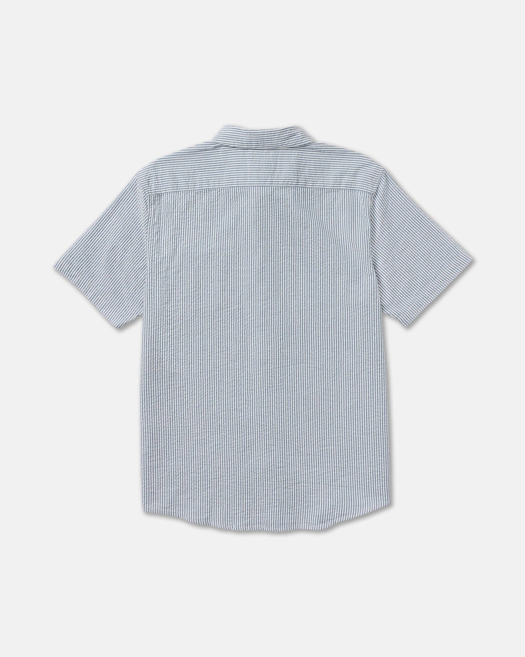 That'll Do Seersucker Short Sleeve Shirt - Vintage Navy