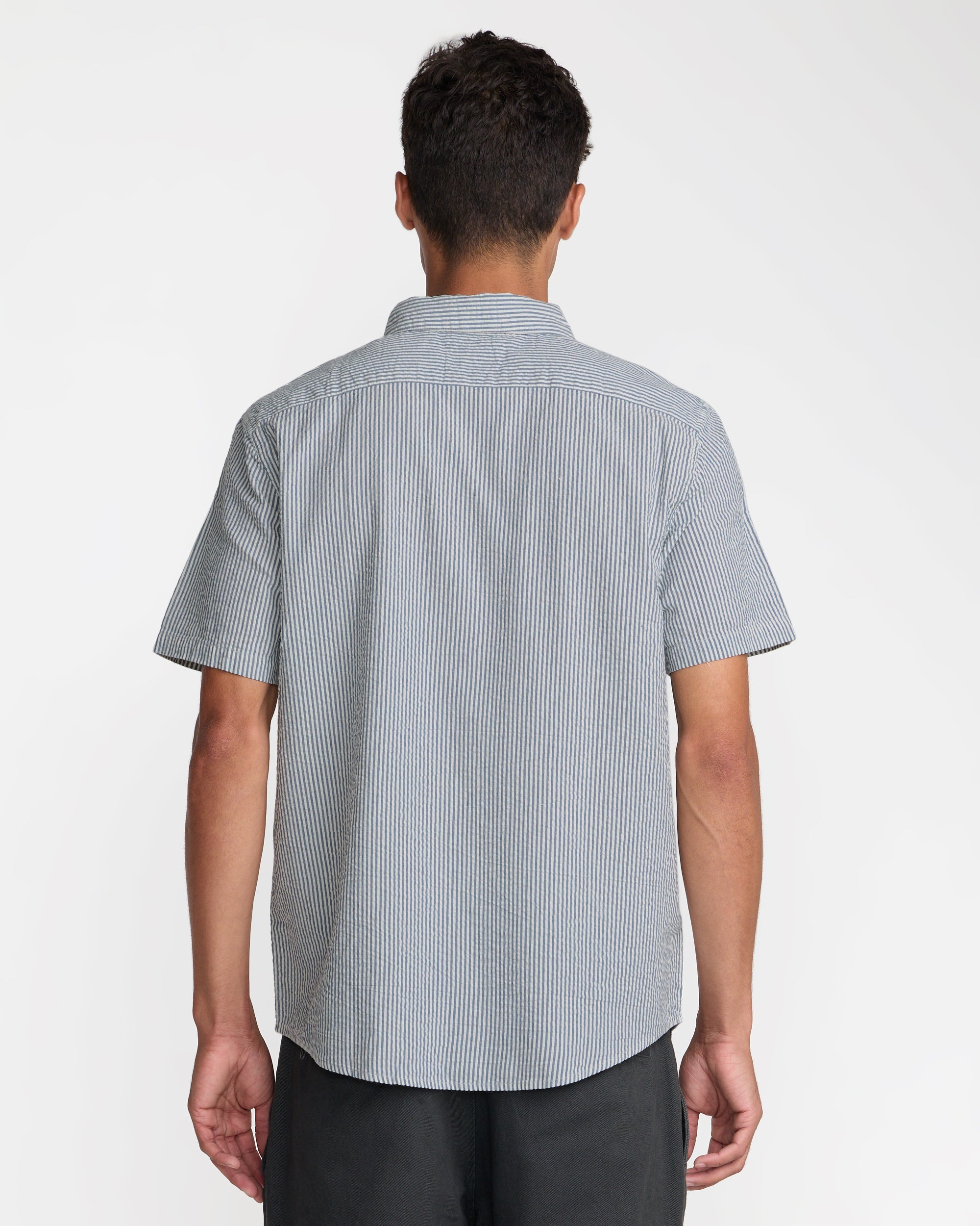 That'll Do Seersucker Short Sleeve Shirt - Vintage Navy