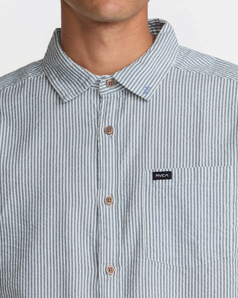 That'll Do Seersucker Short Sleeve Shirt - Vintage Navy